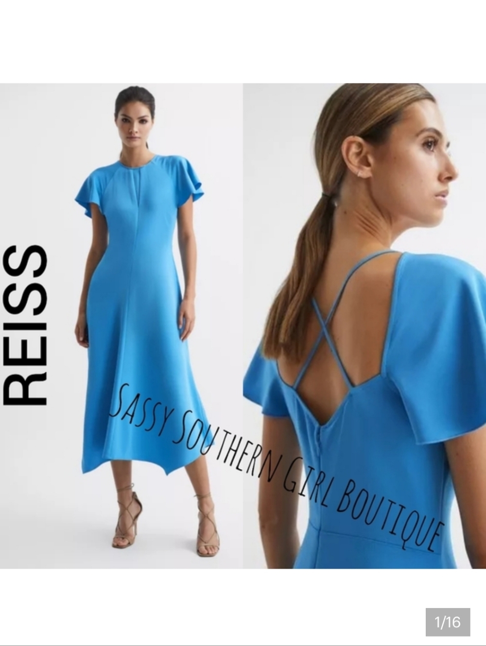 🆕⭐ REISS blue midi dress
